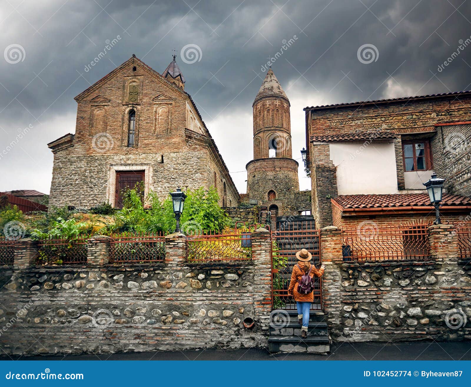 woman in signagi town in georgia